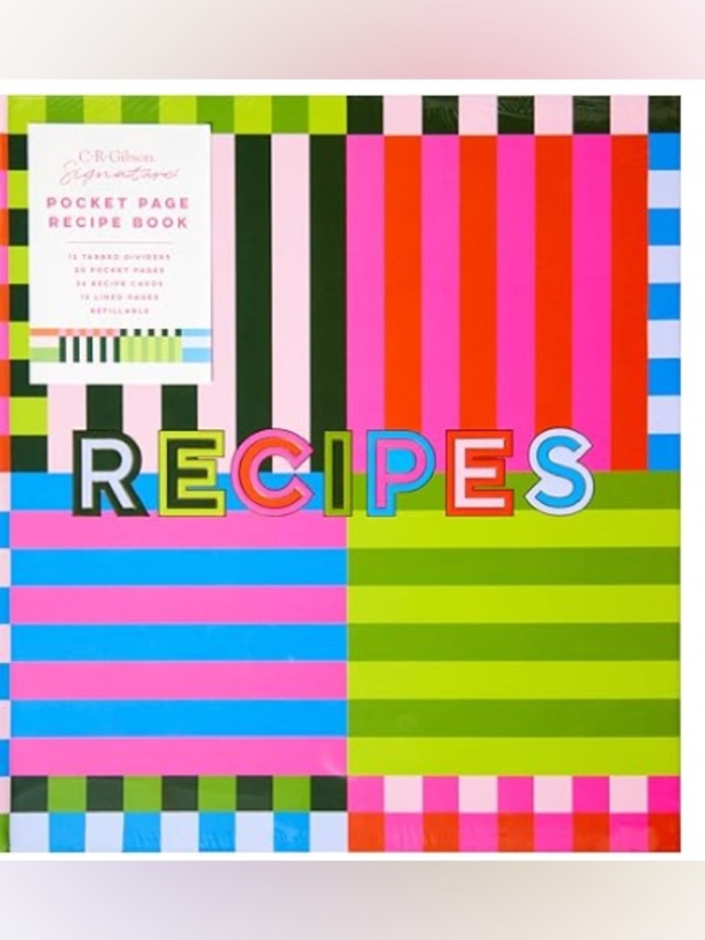 RECIPE BOOK BOLD STRIPE - Picture 3 of 7